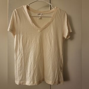 Forever 21 Off White Fitted Short Sleeve Tee